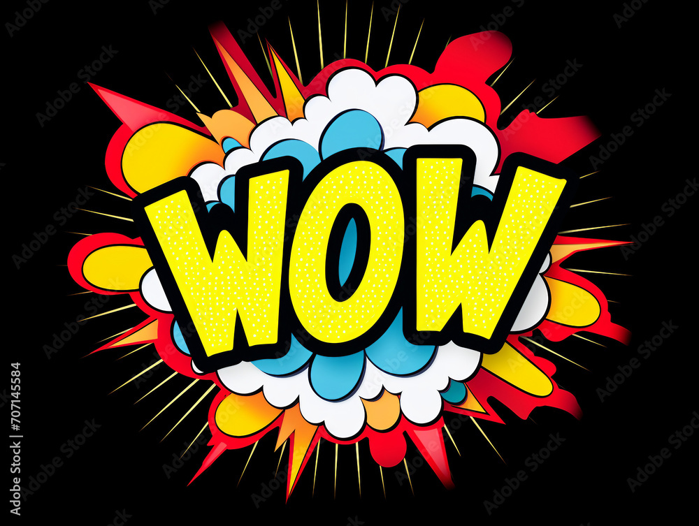 Pop art comic book text WOW effect Pop art comic book text WOW effect