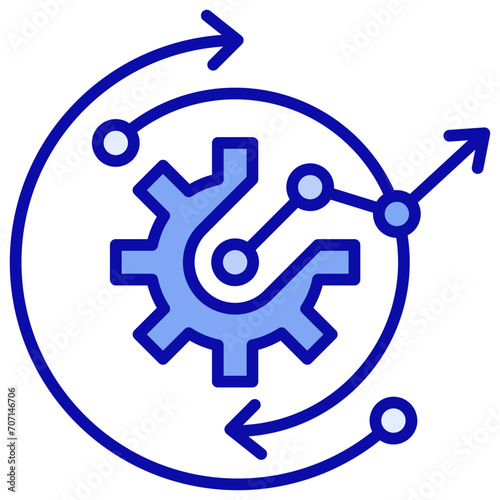 Iterative Progress Blue Icon