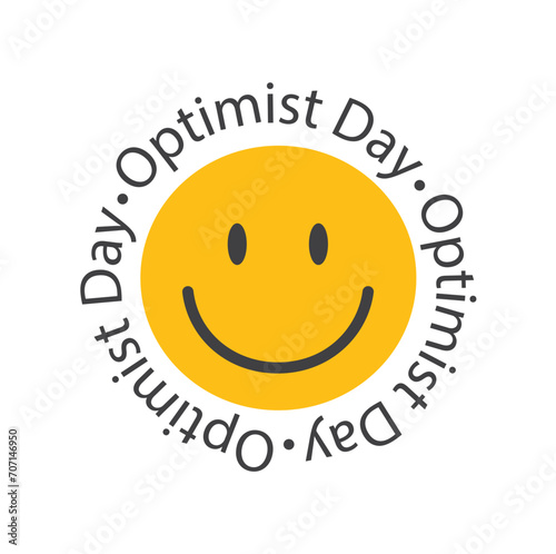 Smiley face with caption: Optimist Day.