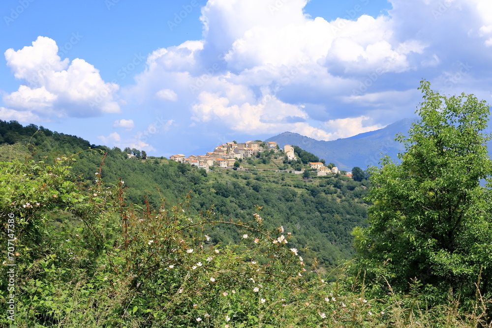 Poggio-di-Venaco, charming village nestled in the mountains of Corsica, France