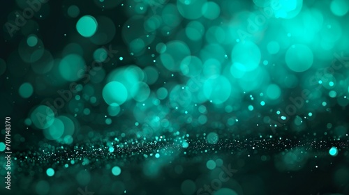 Green glow particle abstract bokeh background