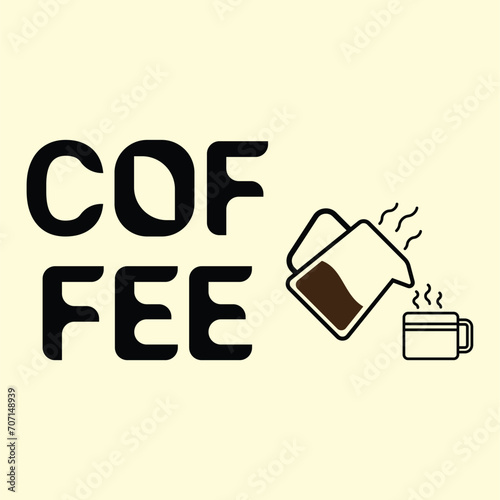 coffee logo ideas vector design illusration, suitable for stricker, t-shirt, mug, etc. Eps 10 photo