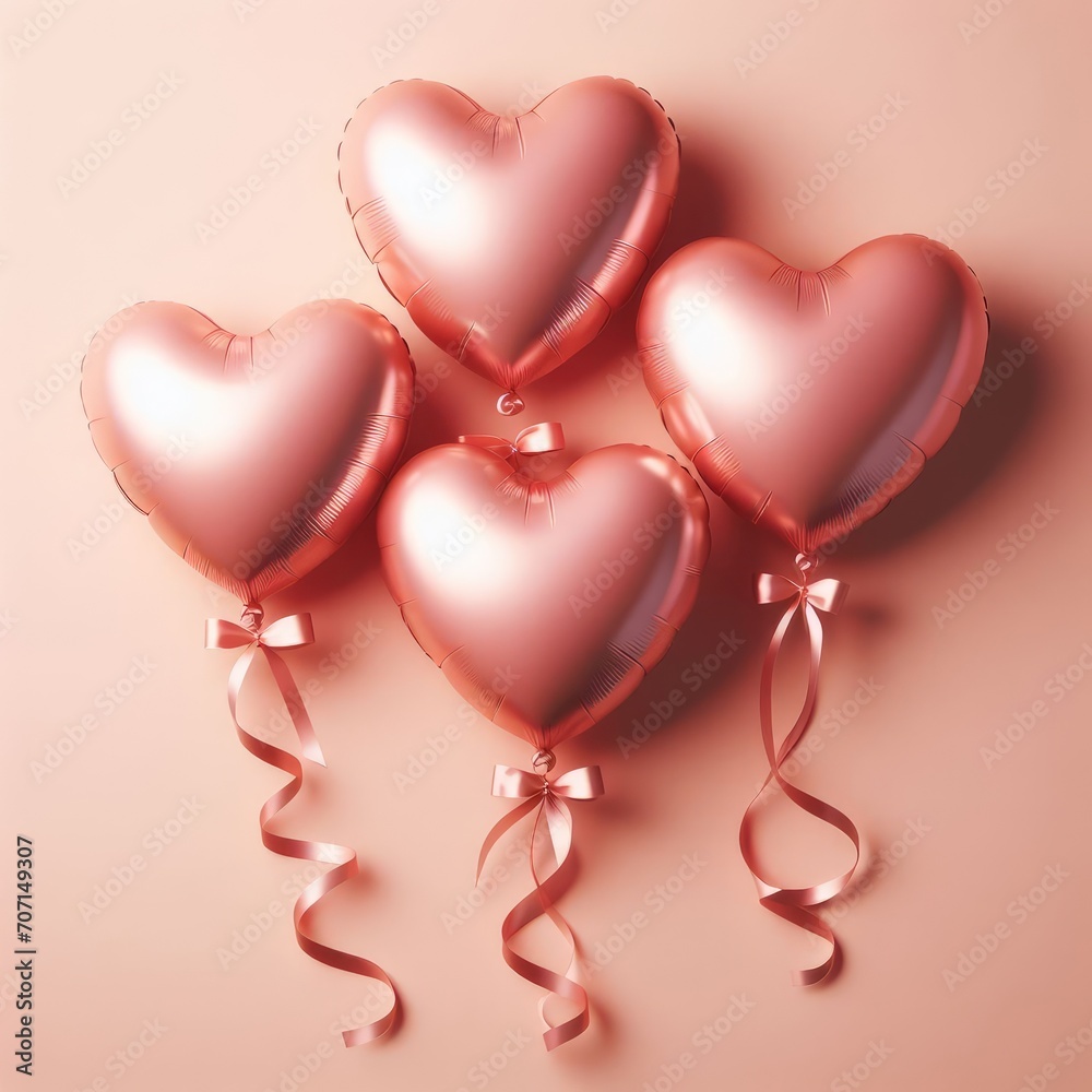 heart ballons  with ribbon  valentine s day
