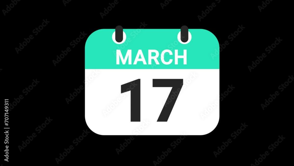 Date counting calendar date of 1 to 31, animation, Transparent alpha background Date counting calendar date of 1 to 31, animation, Transparent alpha background