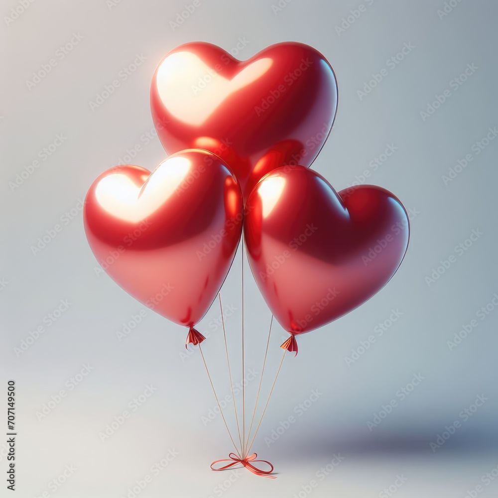 heart ballons  with ribbon  valentine s day
