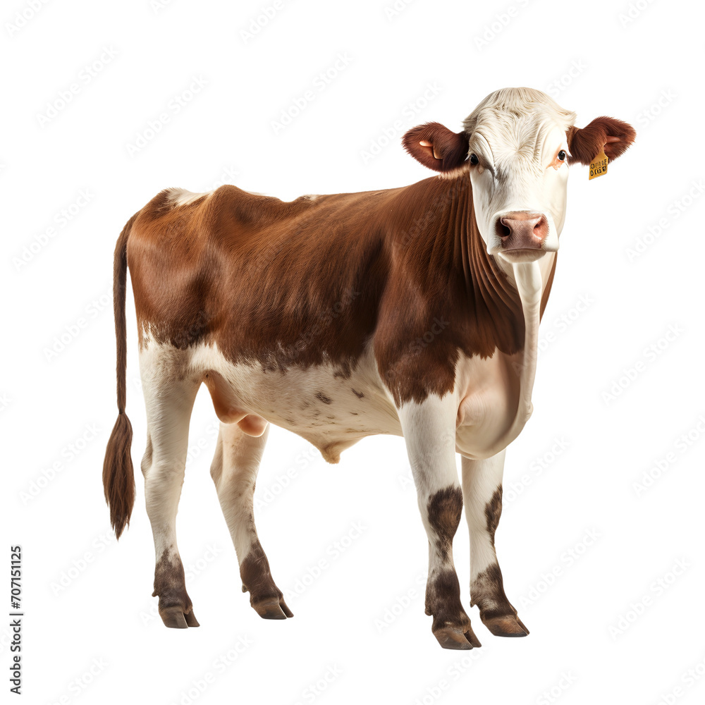 Cow isolated on white or transparent background Cow isolated on white or transparent background