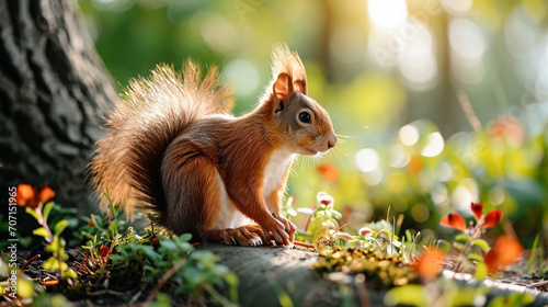 close-up of a squirrel in the park, forest © Артур Комис