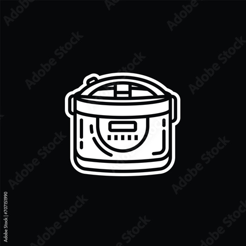 Original vector illustration. A contour icon. An electrical appliance designed for heat treatment of food. Multicooker. A design element.