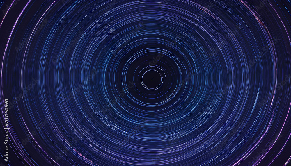 the blue background is hypnotic or cosmic - circular lines twist and move away from the center of the picture