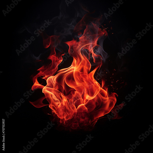 Fondo con detalle de llamas de tonos rojizos, sobre fondo de color negro © Iridium Creatives