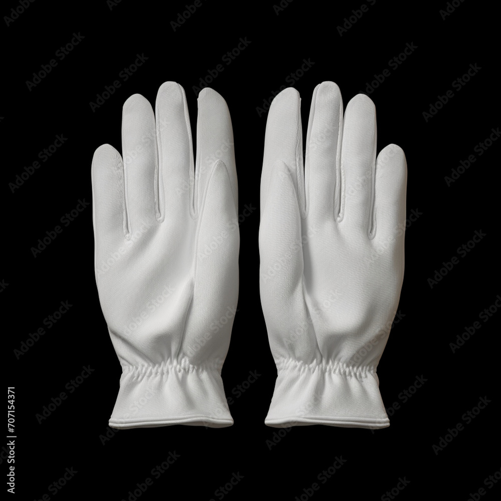 Obraz premium fotografia de estilo mockup de guantes de color blanco sobre fondo negro