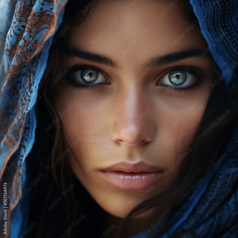 fotografia con detalle de rostro femenino con ojos azules y mirada intensa fotografia con detalle de rostro femenino con ojos azules y mirada intensa