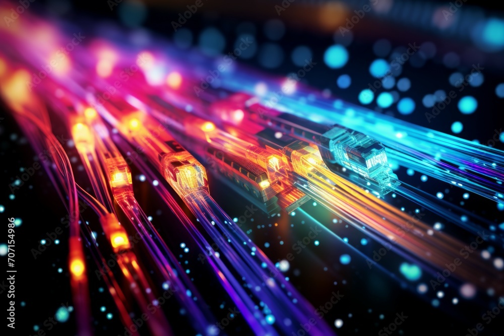 Fototapeta premium high speed line abstract technology background digital fiber hi tech concept