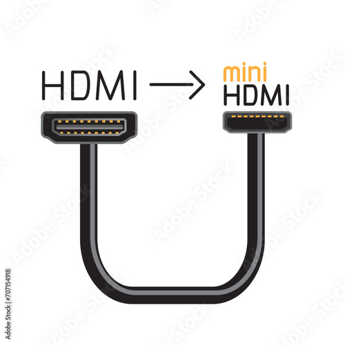 HDMI to miniHDMI hardware interface cable photo