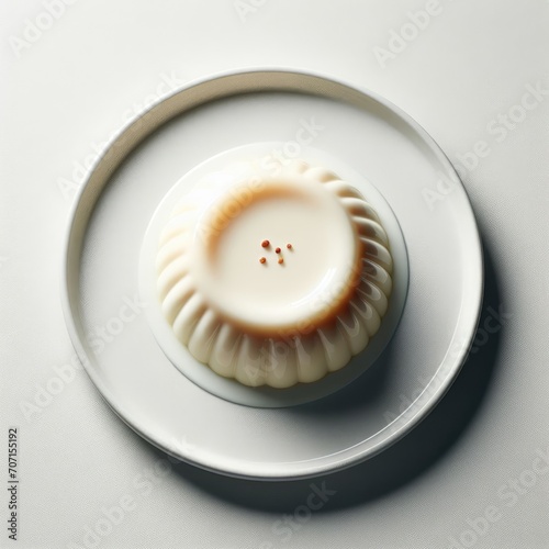 close up of a white cake tiramisu on a plate 