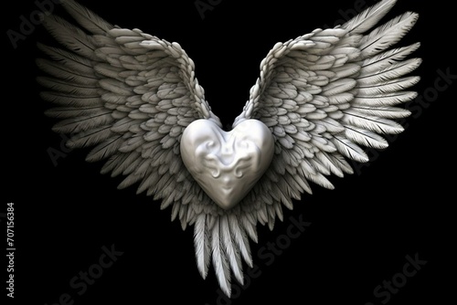 An angelic symbol of love. Generative AI photo