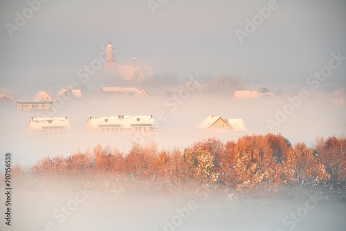Foggy morning. Gliwice, Poland. 
Morning light, frozen landscape. 