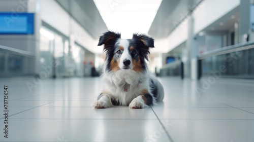 canine vacationer spotted in airport terminal photo