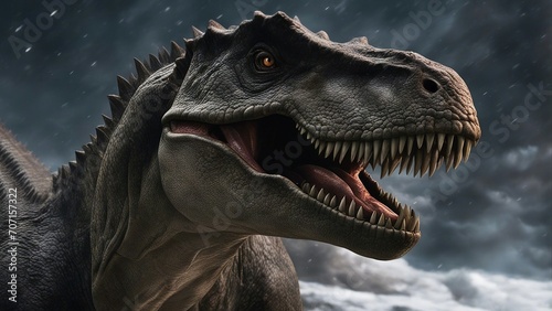 tyrannosaurus rex dinosaur  It was a scary sight, that closeup view of an opened-mouth dinosaur. It had teeth as big as knives,   © Jared