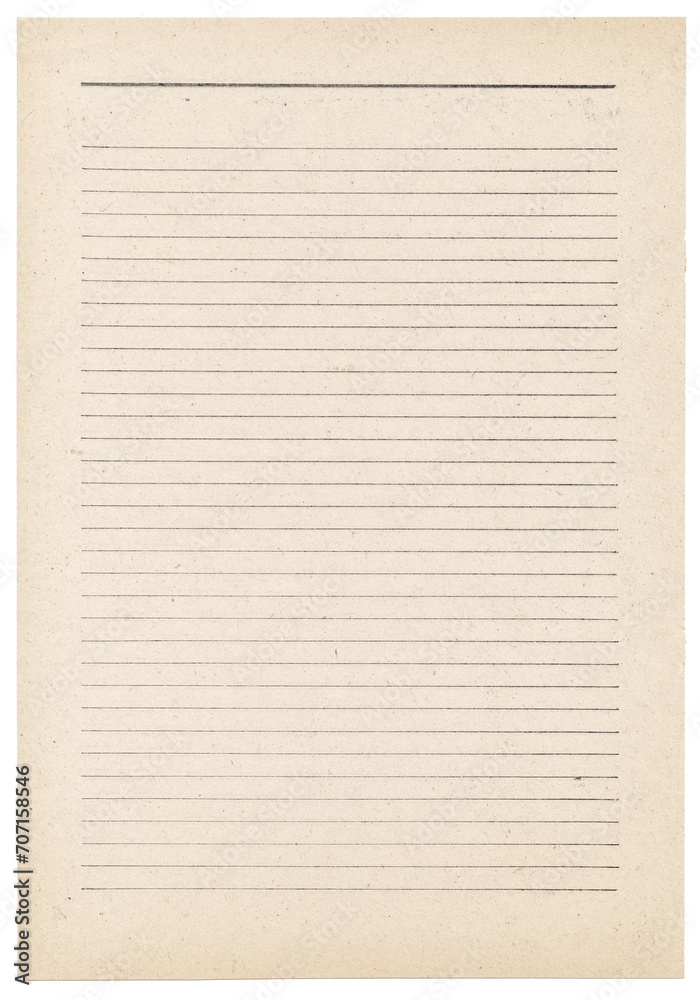 Aged lined sheet paper texture background. Empty sheet letter writing paper or old vintage blank page of notebook. Scrapbooking element, invitation background, yellowed paper with horizontal lines. Aged lined sheet paper texture background. Empty sheet letter writing paper or old vintage blank page of notebook. Scrapbooking element, invitation background, yellowed paper with horizontal lines.