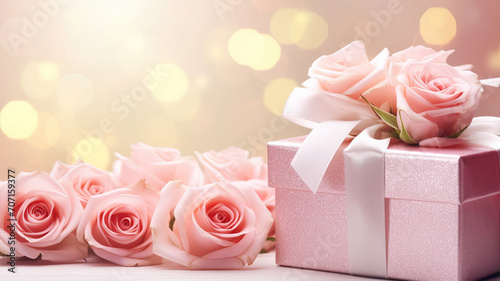 Romantic Rose-Hued Surprise. Celebrating Love on Valentine s.