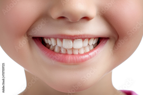 A Detailed View of a Child's Immaculate Dental Health in a Clinical Setting