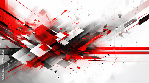 White and red abstract background with lines and slashes giving off a futuristic concept