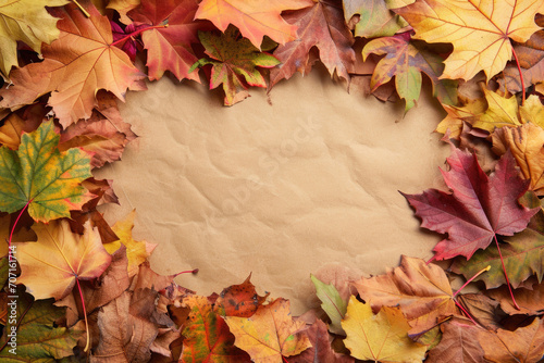 Autumn Leaves Frame With Space For Text On Thanksgiving