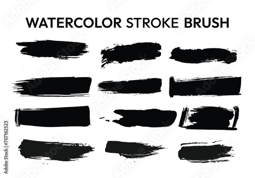 watercolor stroke splatter - Grunge brush collection vector brush stroke black different type brushes stock set