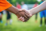 Intimate View Of Soccer Players Engaging In A Handshake