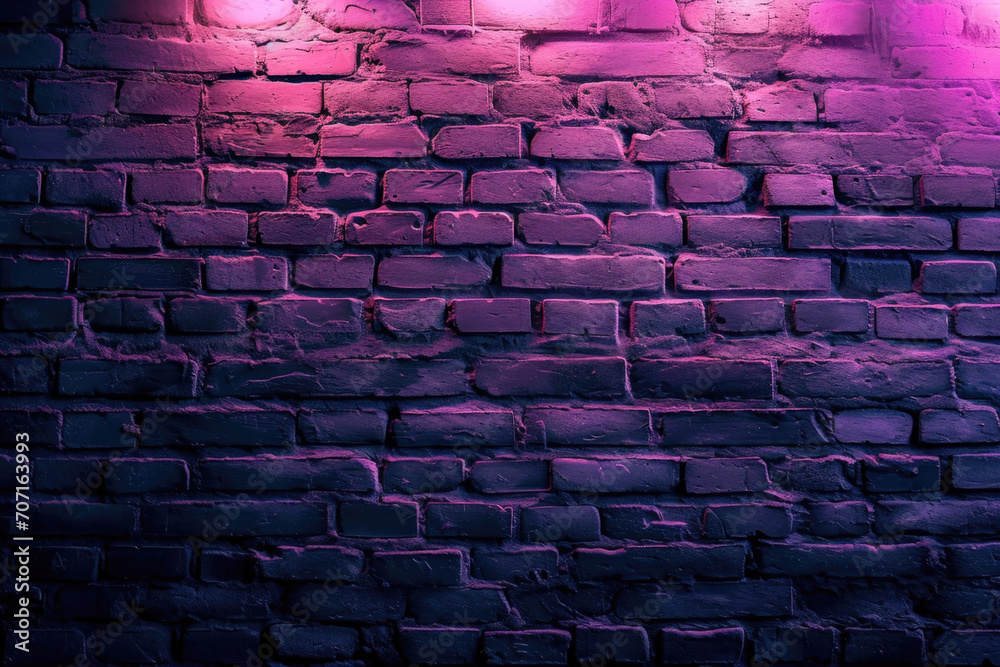 Brick Wall Transformed With Electric Purple Neon