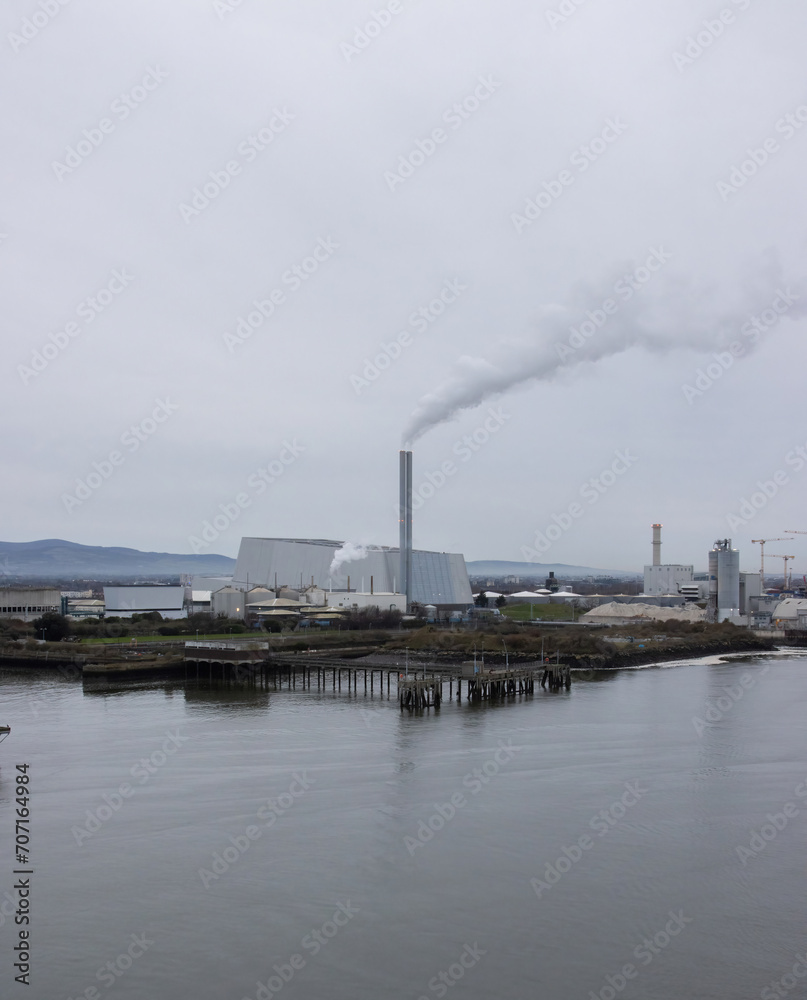 pool beg waste incinerator, river liffey, dublin, ireland pool beg waste incinerator, river liffey, dublin, ireland