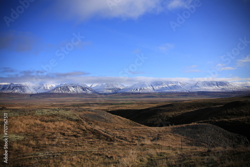 snowy table mountains in Iceland