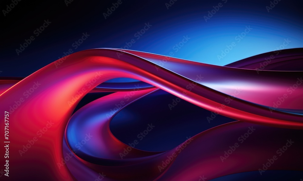 Naklejka premium abstract background with red and blue wavy lines, modern design