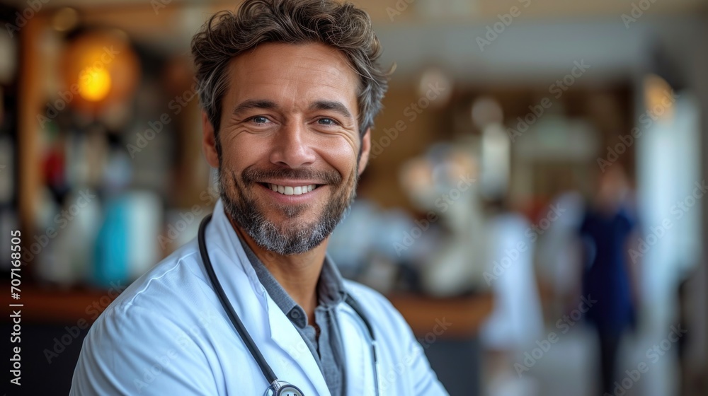 Warm and trustworthy male doctor in a medical setting, symbolizing healthcare professionalism. Warm and trustworthy male doctor in a medical setting, symbolizing healthcare professionalism.