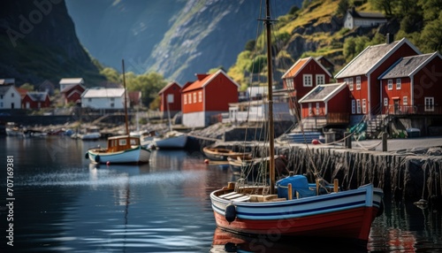 A Row of Boats Floating on Top of a Body of Water