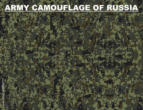 Professional Russian army pixel camo for your production or design. Vector illustration.