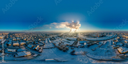 Nowy Sącz, panorama 360, zima photo