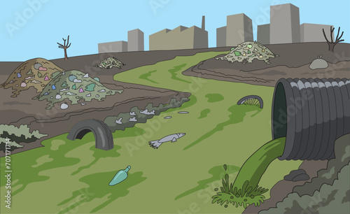 Causes of pollution such as emission of harmful chemicals and dumping of waste