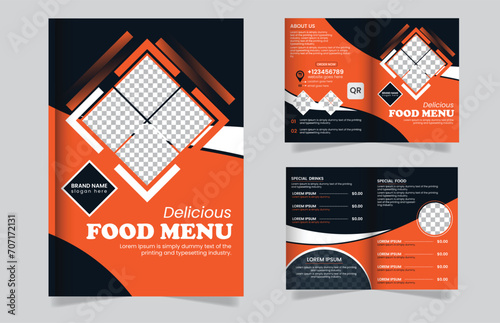 vector modern corporate business bi fold brochure template.