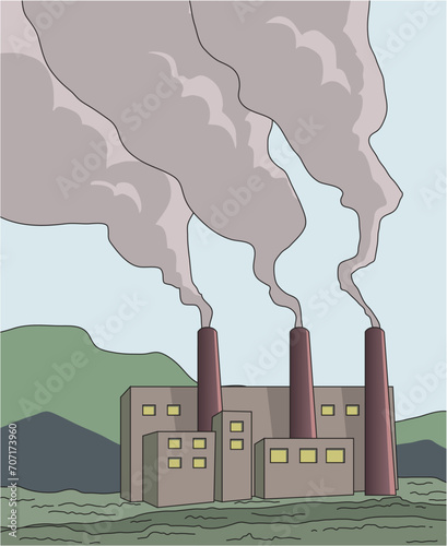 Emission of harmful gases from the chimneys