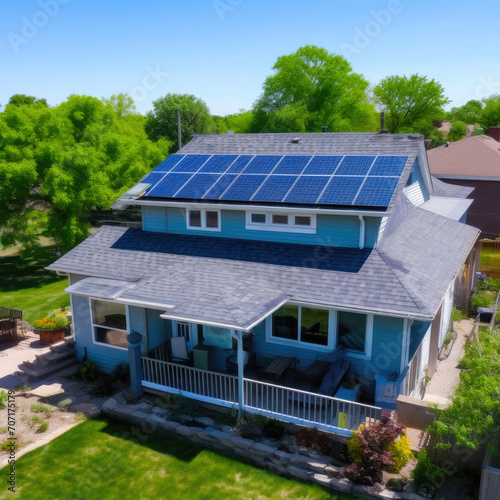 Eco-Friendly Living: Aerial Solar Panels © Luba