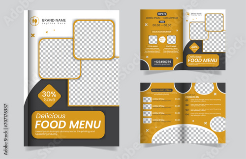 vector modern corporate business bi fold brochure template.