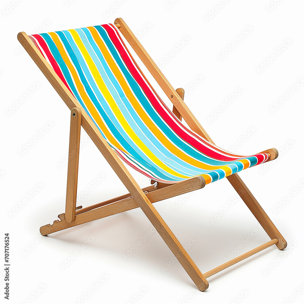 Beach chair , white background , isolated