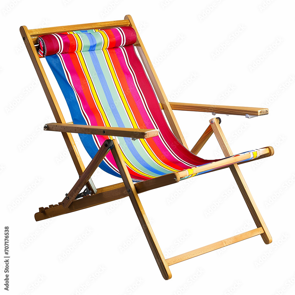 Beach chair , white background , isolated