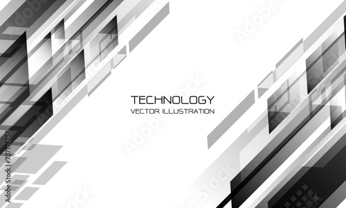 Abstract black white geometric speed technology futuristic design background vector