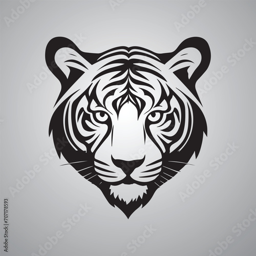 Tiger head and face animal vector tattoo wildlife nature silhouette tribal art for design perfect for logo or iconic brand