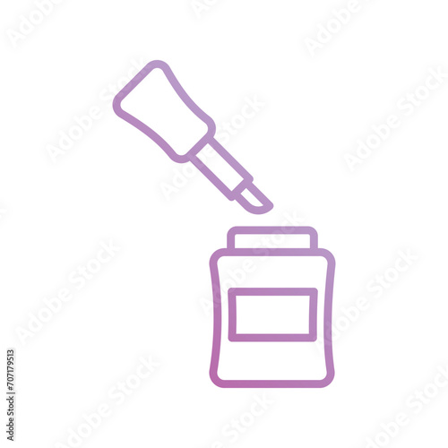 nail polish icon with white background vector stock illustration