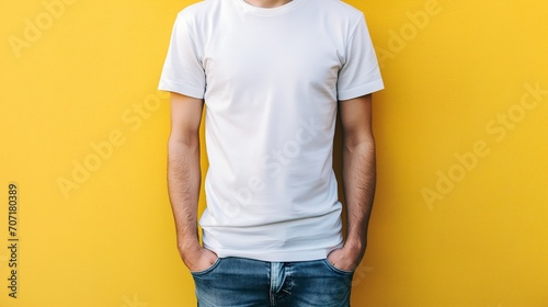 Branded t-shirt mockup on a person