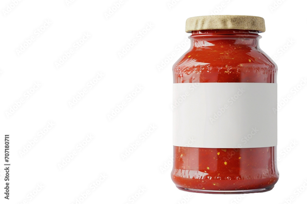 a jar of tomato sauce on a transparent background - obrazy, fototapety, plakaty 